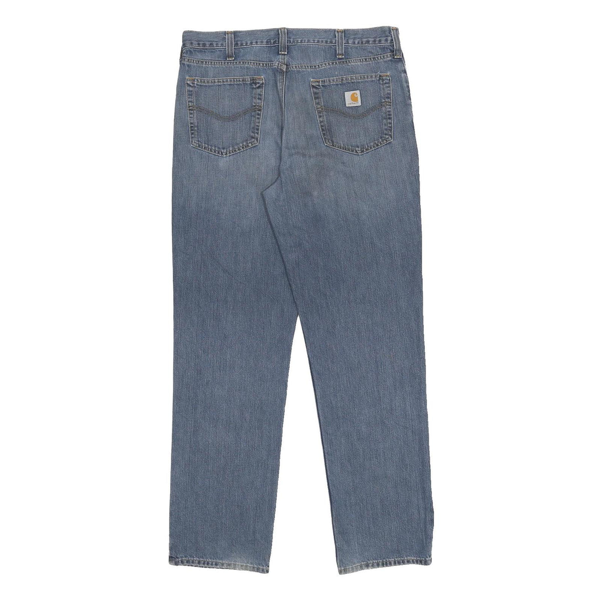 CARHARTT Mens Blue Regular Straight Cotton Jeans W38 L33 Classic Zip Closure
