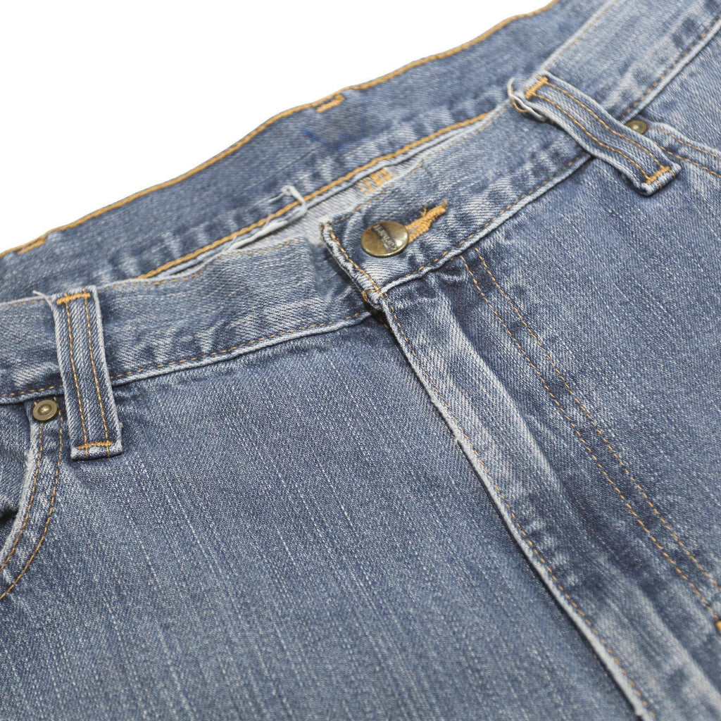 CARHARTT Mens Blue Regular Straight Cotton Jeans W38 L33 Classic Zip Closure