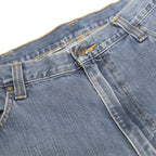 CARHARTT Mens Blue Regular Straight Cotton Jeans W38 L33 Classic Zip Closure