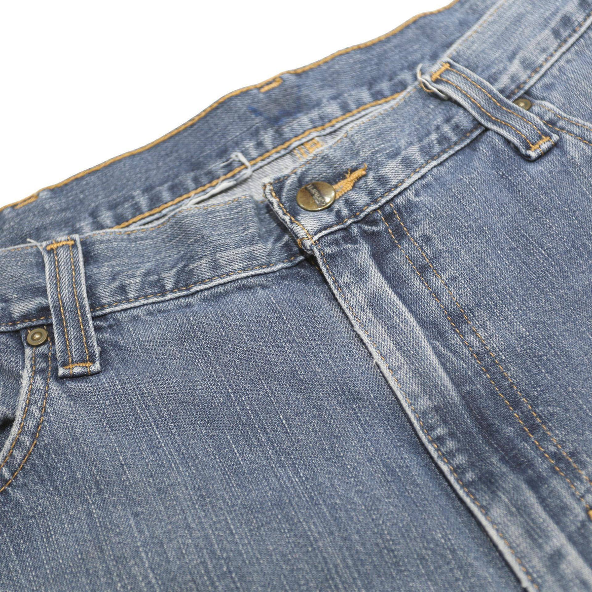 CARHARTT Mens Blue Regular Straight Cotton Jeans W38 L33 Classic Zip Closure