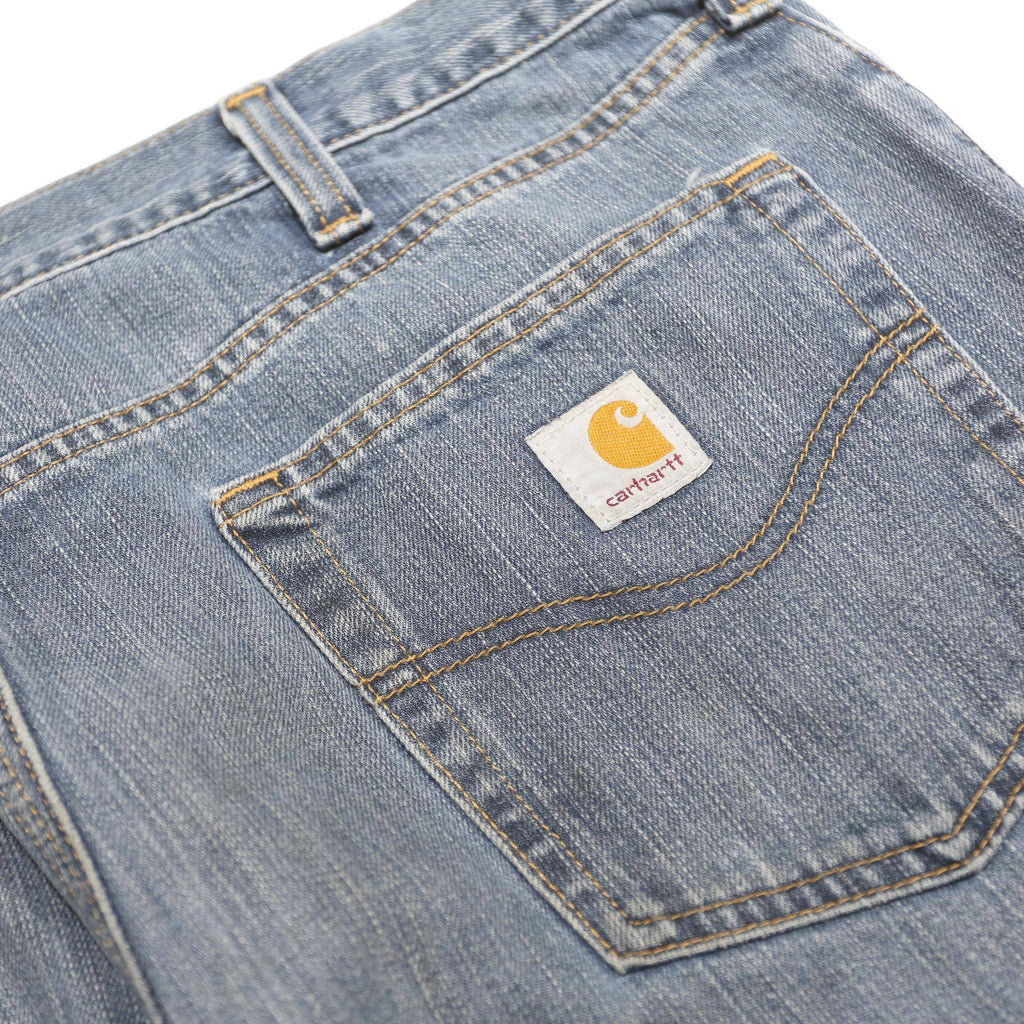 CARHARTT Mens Blue Regular Straight Cotton Jeans W38 L33 Classic Zip Closure