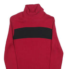 LAUREN RALPH LAUREN Womens Red & Black Plain Turtleneck Basic Knit Size S Cotton