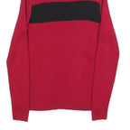 LAUREN RALPH LAUREN Womens Red & Black Plain Turtleneck Basic Knit Size S Cotton