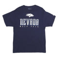 RUSSELL ATHLETIC Mens Blue Nevada Wolf Pack Graphic T-Shirt L Short Sleeve Crew
