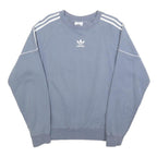 ADIDAS Womens Blue Crew Neck S Sweatshirt Cotton Blend Casual Classic Style