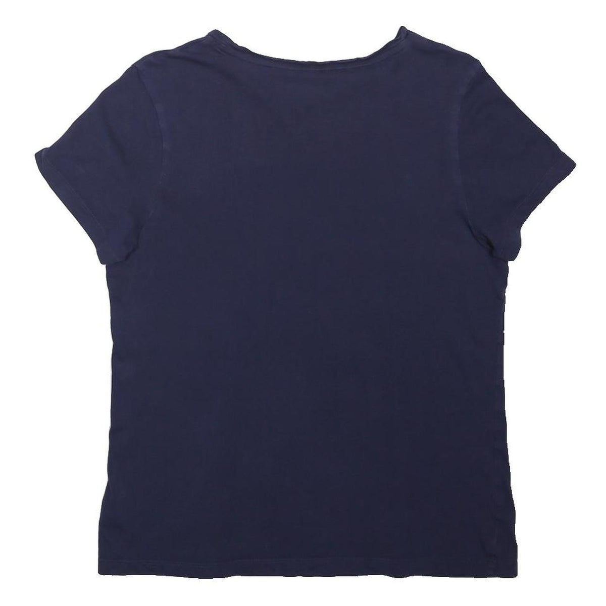 PUMA Girls Navy Blue Graphic T-Shirt L Short Sleeve Crew Neck Cotton Blend