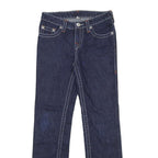 TRUE RELIGION Boys Blue Regular Straight Denim Dark W26 L28 Zip Cotton Jeans