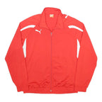 PUMA Mens Red & White Athletic Jacket L Polyester Zip Sportswear Track Top
