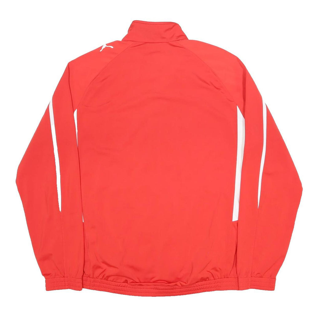 PUMA Mens Red & White Athletic Jacket L Polyester Zip Sportswear Track Top