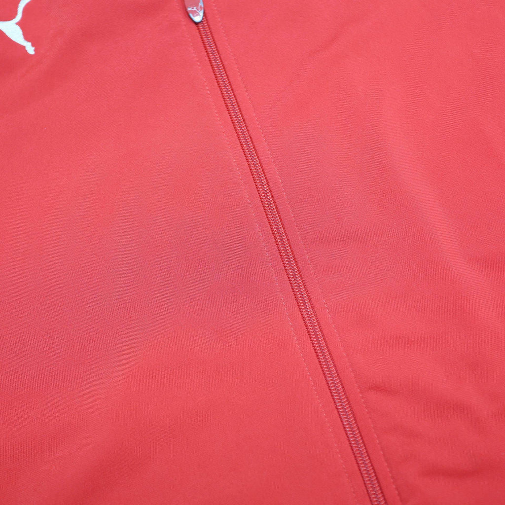 PUMA Mens Red & White Athletic Jacket L Polyester Zip Sportswear Track Top