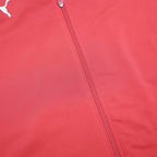 PUMA Mens Red & White Athletic Jacket L Polyester Zip Sportswear Track Top