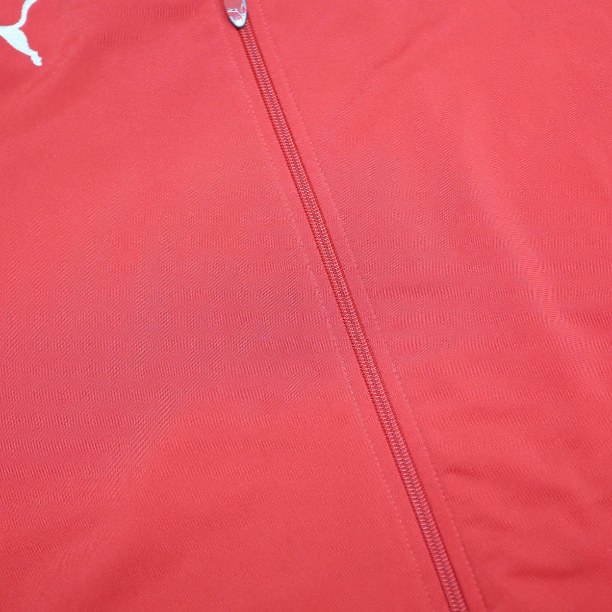 PUMA Mens Red & White Athletic Jacket L Polyester Zip Sportswear Track Top