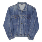 LEE COOPER Mens Blue Denim Jacket L Cotton Button Closure Classic Fit Casual