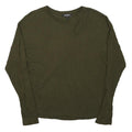 EXPRESS Womens Green Plain Cotton Blend Pullover Basic Knit L Casual Jumper