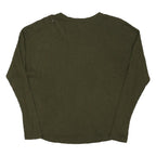 EXPRESS Womens Green Plain Cotton Blend Pullover Basic Knit L Casual Jumper