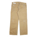 DICKIES Mens Cotton Blend Beige Regular Fit Straight Leg Trousers W34 L30
