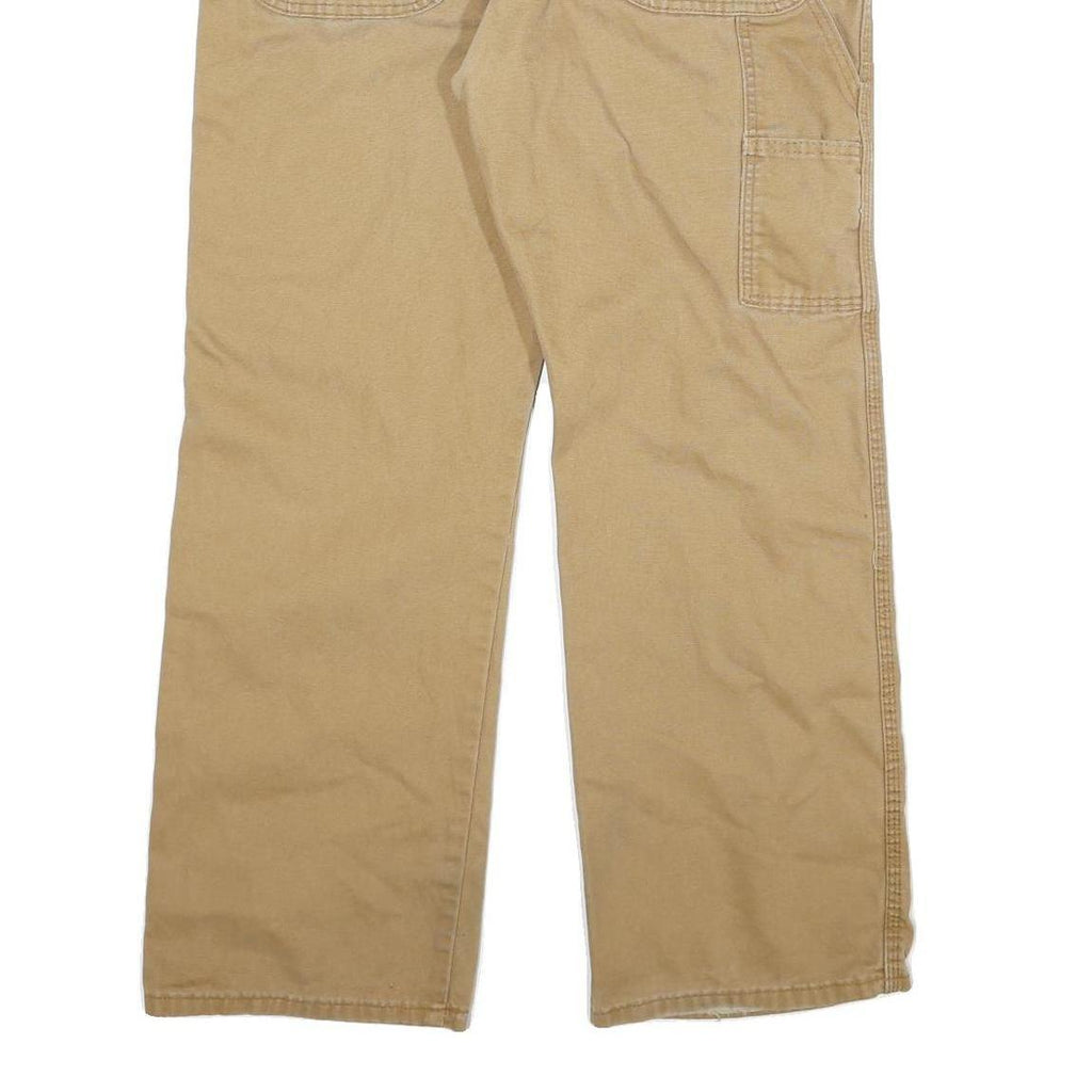 DICKIES Mens Cotton Blend Beige Regular Fit Straight Leg Trousers W34 L30