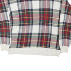 TOMMY HILFIGER Mens White & Red Patterned Jumper Crew Neck M Cotton Blend