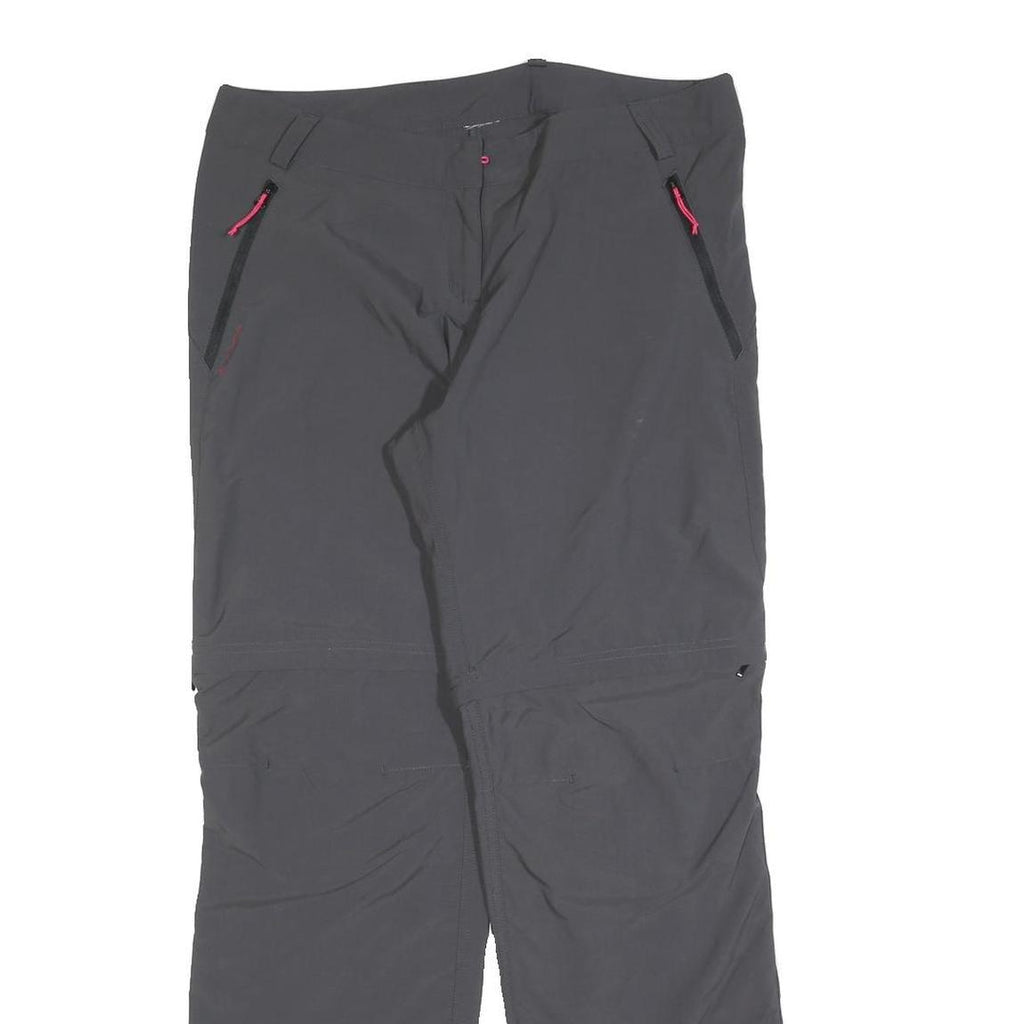 Womens Grey Polyester Blend Regular Fit Straight Trousers W34 L30 Outdoor Zip