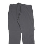 Womens Grey Polyester Blend Regular Fit Straight Trousers W34 L30 Outdoor Zip