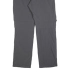 Womens Grey Polyester Blend Regular Fit Straight Trousers W34 L30 Outdoor Zip