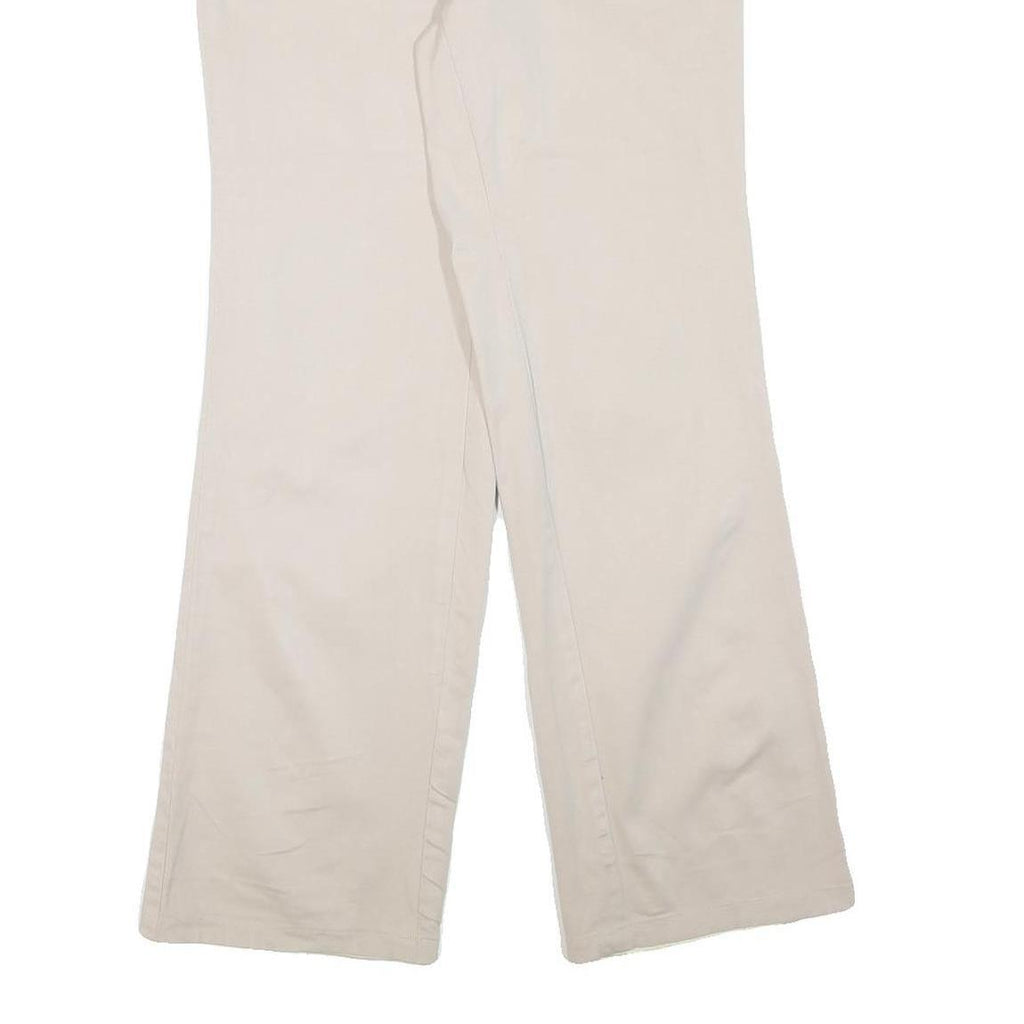 DKNY Womens Cotton Blend Beige Regular Fit Straight Leg Trousers W28 L30