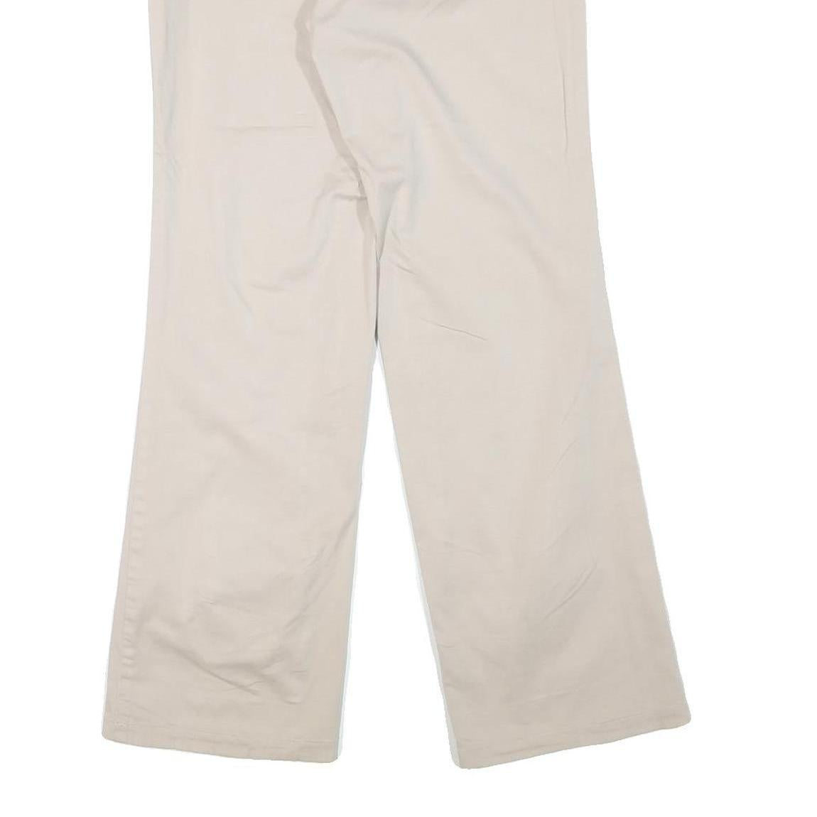 DKNY Womens Cotton Blend Beige Regular Fit Straight Leg Trousers W28 L30