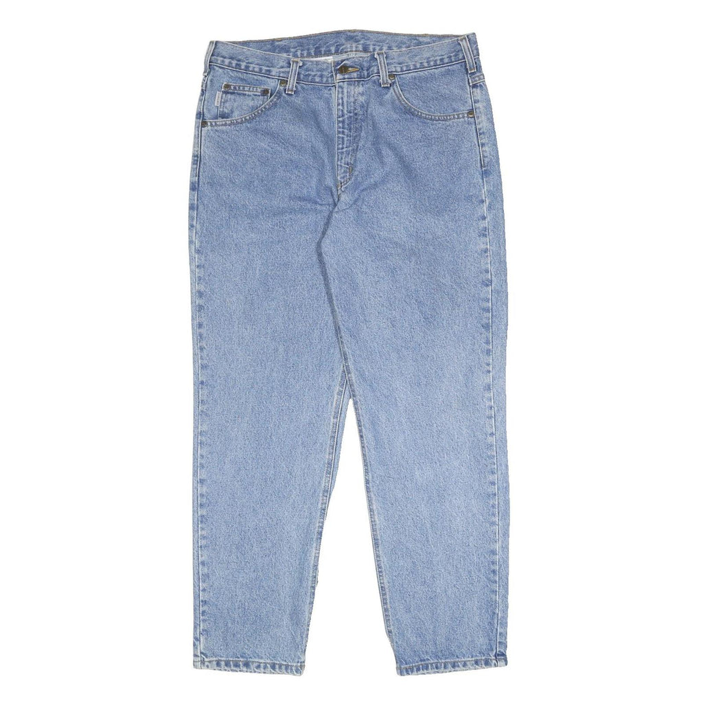 CARHARTT Mens Jeans Blue Relaxed Straight Denim Medium W35 L30 Zip Casual