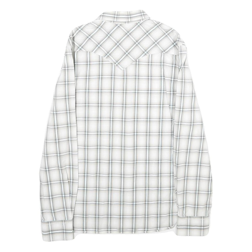 LEVI'S Mens White & Grey Check Shirt S Cotton Long Sleeve Casual