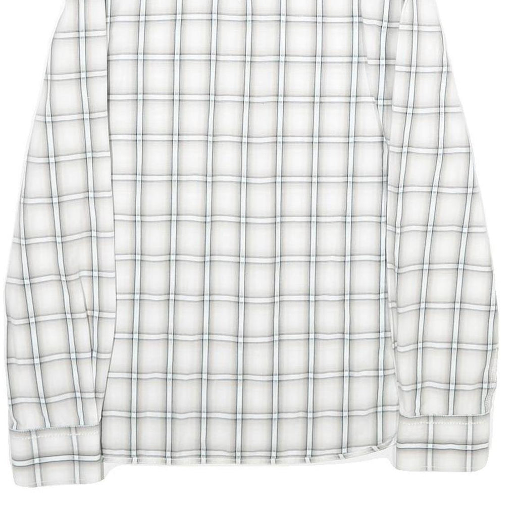 LEVI'S Mens White & Grey Check Shirt S Cotton Long Sleeve Casual