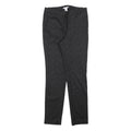 H&M Womens Cotton Blend Black Slim Trousers W28 L30 Jacquard Pattern Zip Closure