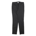 H&M Womens Cotton Blend Black Slim Trousers W28 L30 Jacquard Pattern Zip Closure