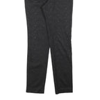 H&M Womens Cotton Blend Black Slim Trousers W28 L30 Jacquard Pattern Zip Closure