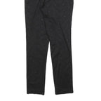 H&M Womens Cotton Blend Black Slim Trousers W28 L30 Jacquard Pattern Zip Closure