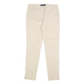 TRUSSARDI Womens Cotton Blend Beige Slim Tapered Trousers W28 L29 Stylish