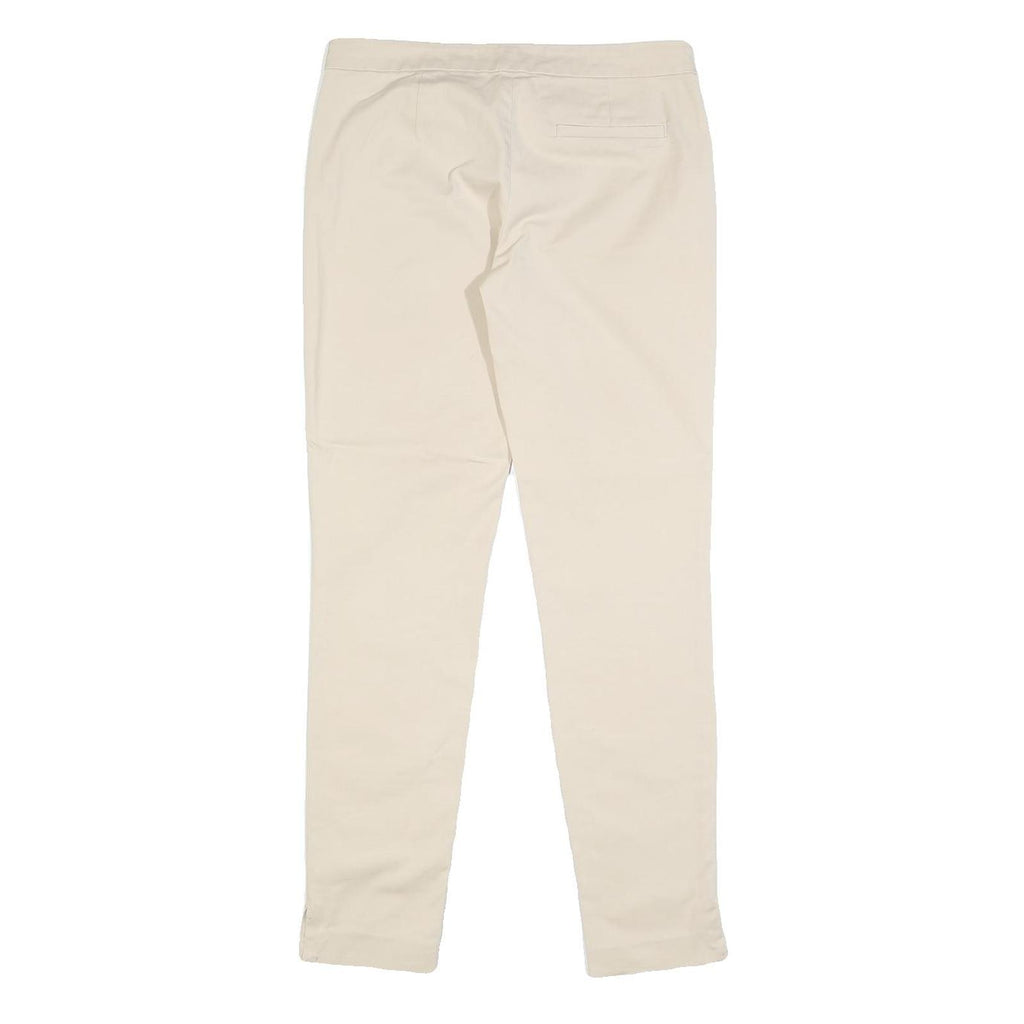 TRUSSARDI Womens Cotton Blend Beige Slim Tapered Trousers W28 L29 Stylish