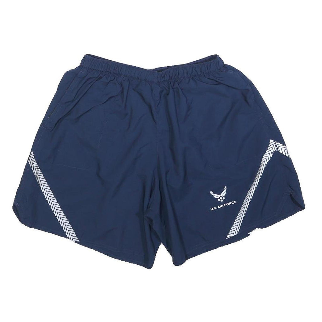 Womens Navy Blue Casual Shorts M W26 U.S. Air Force Logo Reflective Print