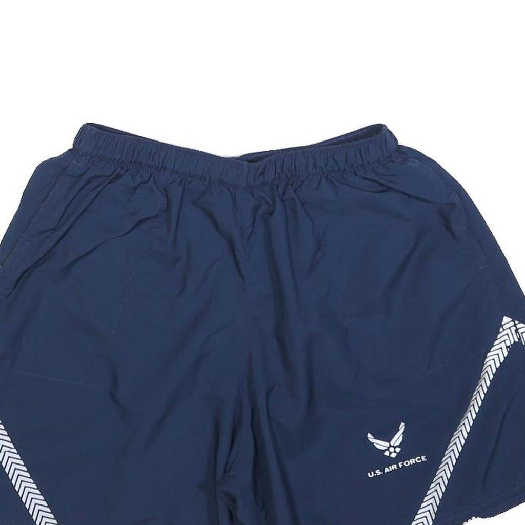 Womens Navy Blue Casual Shorts M W26 U.S. Air Force Logo Reflective Print