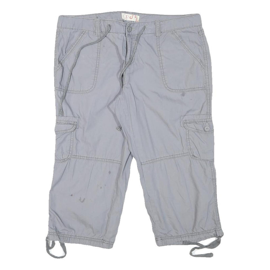 OP Womens Shorts Grey Cargo Casual L W31 Cotton Blend Utility Pocketed