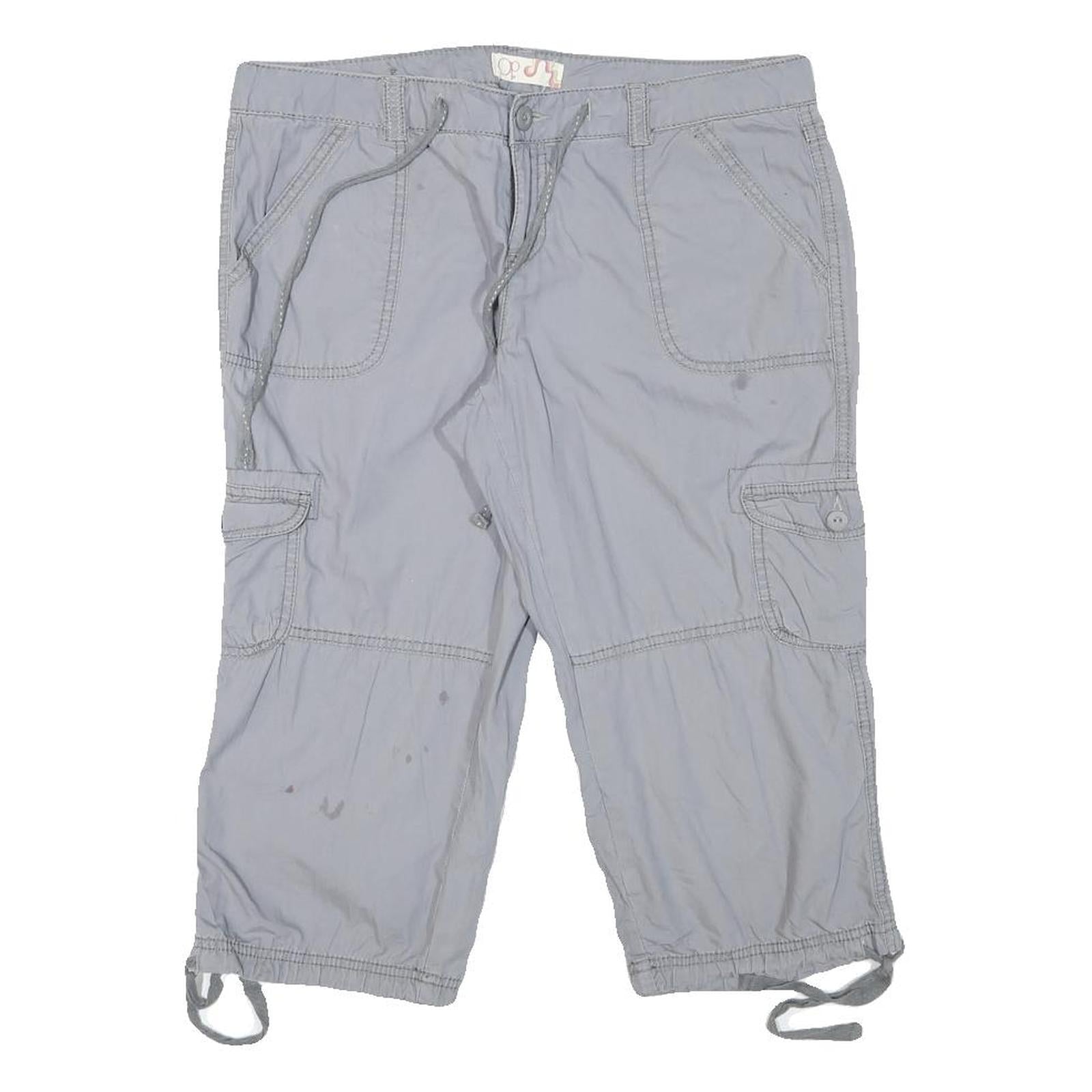 OP Womens Shorts Grey Cargo Casual L W31 Cotton Blend Utility Pocketed