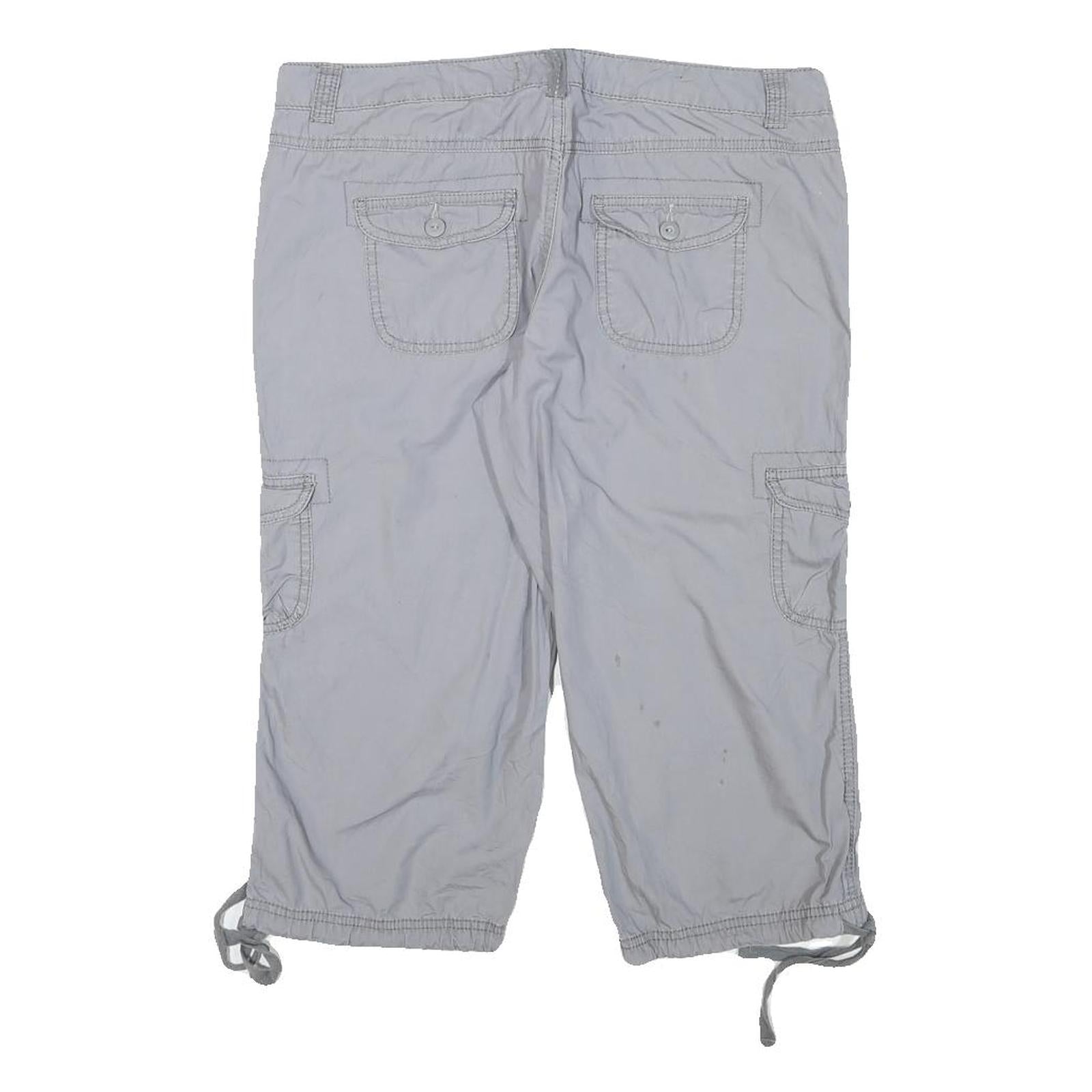OP Womens Shorts Grey Cargo Casual L W31 Cotton Blend Utility Pocketed