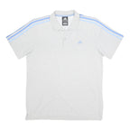 ADIDAS Mens Grey & Light Blue Colourblock Polo Shirt Short Sleeve M Cotton Blend