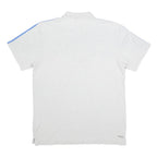 ADIDAS Mens Grey & Light Blue Colourblock Polo Shirt Short Sleeve M Cotton Blend