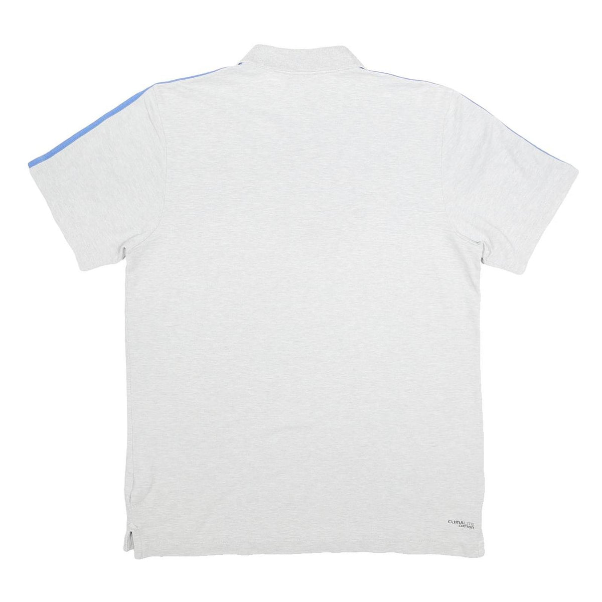 ADIDAS Mens Grey & Light Blue Colourblock Polo Shirt Short Sleeve M Cotton Blend