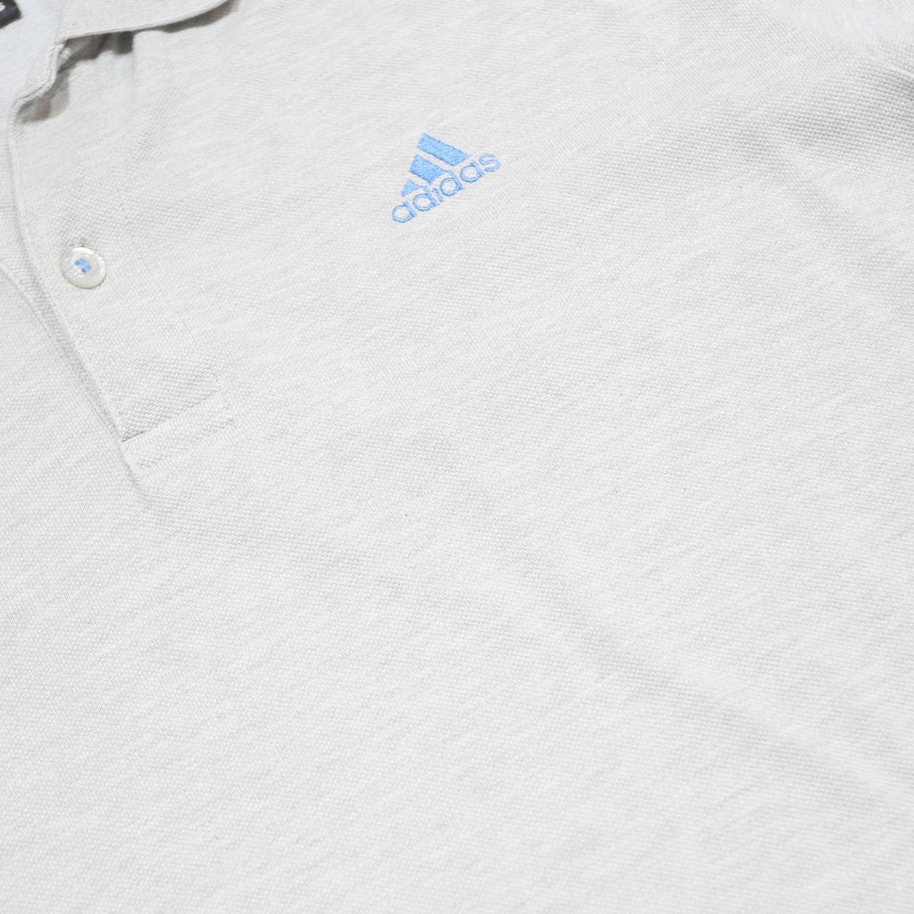 ADIDAS Mens Grey & Light Blue Colourblock Polo Shirt Short Sleeve M Cotton Blend