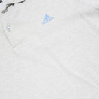 ADIDAS Mens Grey & Light Blue Colourblock Polo Shirt Short Sleeve M Cotton Blend