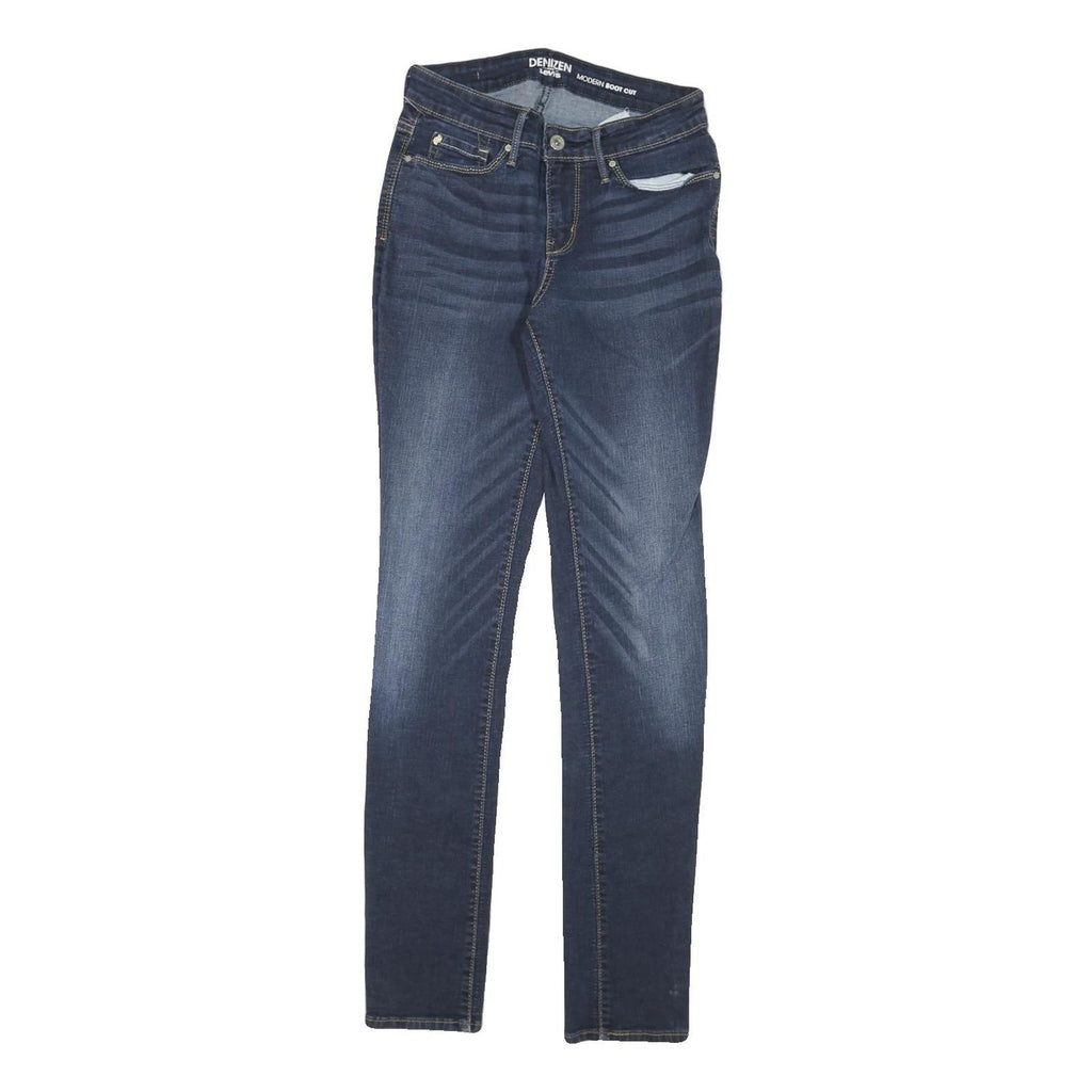 LEVI'S Womens Slim Skinny Denim Blue Jeans W25 L30 Stretch Cotton Blend Zip