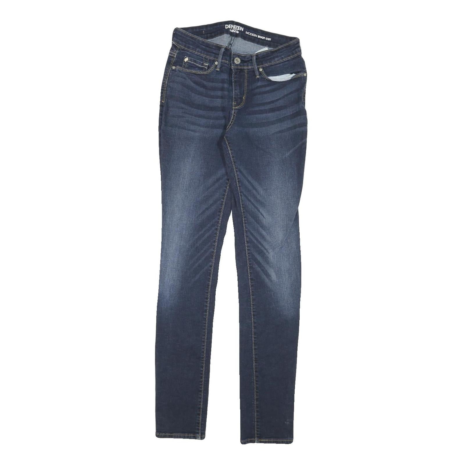 LEVI'S Womens Slim Skinny Denim Blue Jeans W25 L30 Stretch Cotton Blend Zip