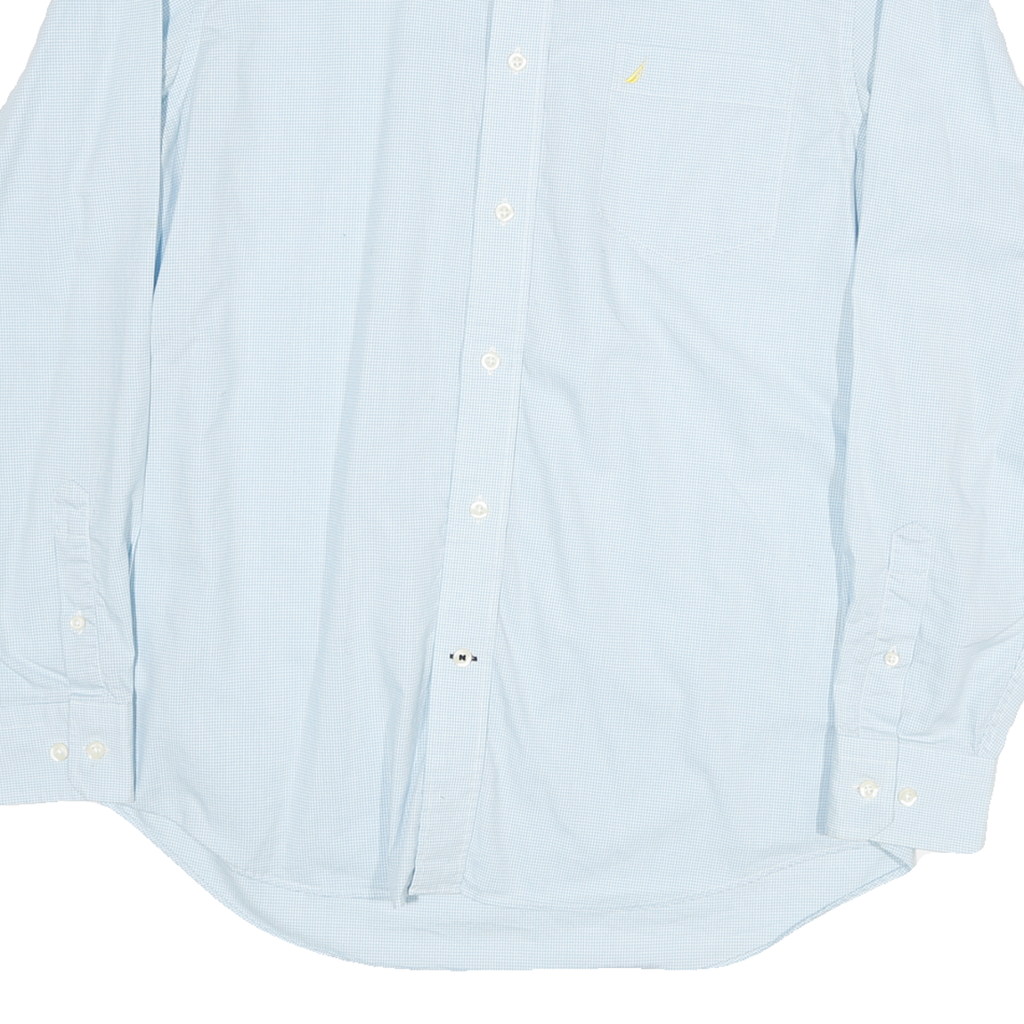 NAUTICA Mens Blue Cotton Blend Shirt M Button Down Formal Classic Fit