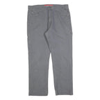 DICKIES Mens Grey Cotton Blend Regular Fit Straight Leg Trousers W36 L30